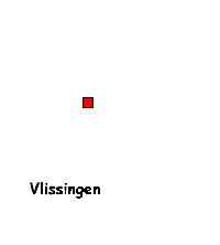 Mapa de Pases Bajos con ciudad Vlissingen